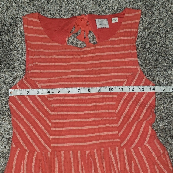 Anthropologie| Postage Postmark Midi Sleeveless Stripped Dress with Pockets - Picture 5 of 7